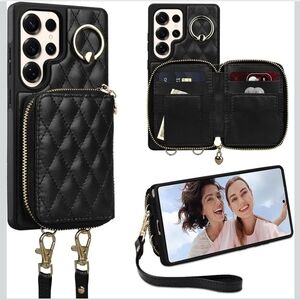 Samsung Galaxy S25 Ultra 6.9'' Wallet Case,Crossbody Zipper With Gift Box